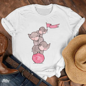 Women Lady Cat Pet Funny Kawaii Casual 90s Style Cartoon Shirt Clothes Tshirt Tee Womens Top Female Print T Graphic T-shirt
