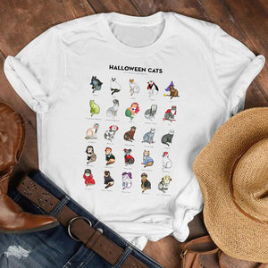 Women Lady Cat Pet Funny Kawaii Casual 90s Style Cartoon Shirt Clothes Tshirt Tee Womens Top Female Print T Graphic T-shirt