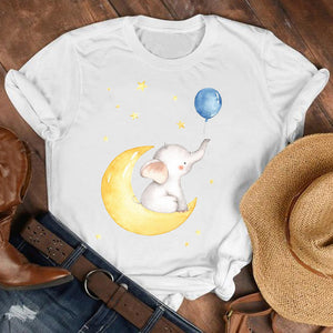 Women Lady Cat Pet Funny Kawaii Casual 90s Style Cartoon Shirt Clothes Tshirt Tee Womens Top Female Print T Graphic T-shirt