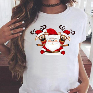 Women Cat Pet Funny Cute 2022 T Top Fashion Happy Holiday Christmas Print Graphic Tee Cartoon Shirt Female Tshirt T-Shirts