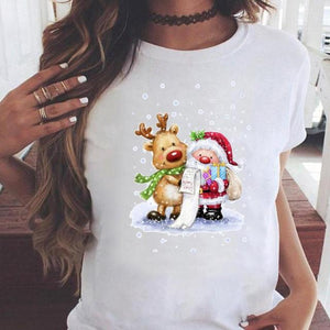 Women Cat Pet Funny Cute 2022 T Top Fashion Happy Holiday Christmas Print Graphic Tee Cartoon Shirt Female Tshirt T-Shirts