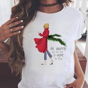 Women Cat Pet Funny Cute 2022 T Top Fashion Happy Holiday Christmas Print Graphic Tee Cartoon Shirt Female Tshirt T-Shirts