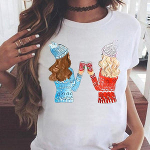 Women Cat Pet Funny Cute 2022 T Top Fashion Happy Holiday Christmas Print Graphic Tee Cartoon Shirt Female Tshirt T-Shirts