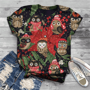 Cute and lovely cat Cotton T-shirt women&#39;s 2021 summer short-sleeved Harajuku T-shirt top ladies animal T-shirt