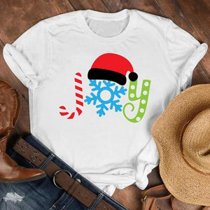 Women Cat Star New Trend Fashion Merry Christmas Holiday Winter Tshirt Female Top Graphic Clothes Shirt T Tee New Year T-shirt