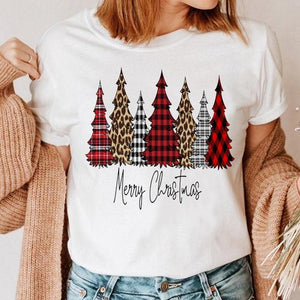 Clothes Cat Funny 2022 Winter Merry Christmas New Year Women Top Print Cartoon Shirt Female Holiday Graphic T Tee T-shirt