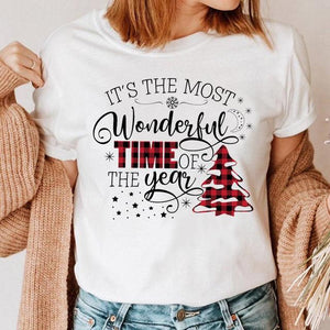 Clothes Cat Funny 2022 Winter Merry Christmas New Year Women Top Print Cartoon Shirt Female Holiday Graphic T Tee T-shirt