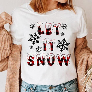 Clothes Cat Funny 2022 Winter Merry Christmas New Year Women Top Print Cartoon Shirt Female Holiday Graphic T Tee T-shirt
