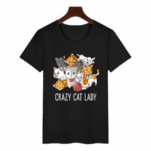 Summer Crazy Cat Lady T Shirt Funny Cats Kitty Kitten Meme Gifts T shirt for Cat Lovers Summer Cute Woman T Shirt Cool Tops