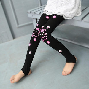 girls leggings spring dancing foot pants Elastic force legging for girls clothes cartoon cat