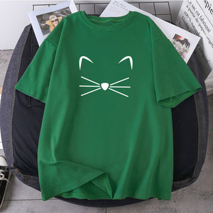 2021 Short Sleeve Tops Tees Harajuku Cats Cartoon T-shirts Woman Summer High Quality Lady Clothes Fashion K-pop Camisetas Female