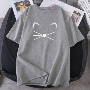 2021 Short Sleeve Tops Tees Harajuku Cats Cartoon T-shirts Woman Summer High Quality Lady Clothes Fashion K-pop Camisetas Female