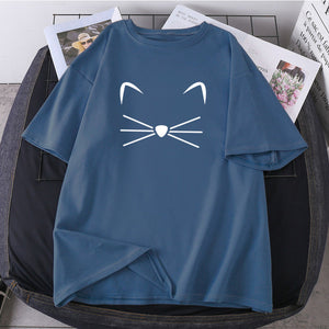 2021 Short Sleeve Tops Tees Harajuku Cats Cartoon T-shirts Woman Summer High Quality Lady Clothes Fashion K-pop Camisetas Female