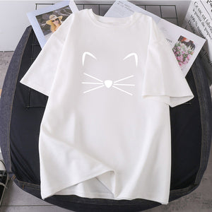2021 Short Sleeve Tops Tees Harajuku Cats Cartoon T-shirts Woman Summer High Quality Lady Clothes Fashion K-pop Camisetas Female