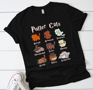 Cute Potter Cats Mom Shirt Fashion Plus Size Unisex Tshirt Harajuku Short Sleeve Mama Top Tees O Neck Cotton Mother Casual