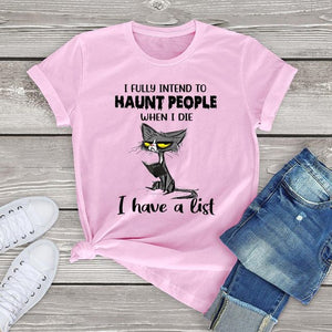 Funny Angry Cat Graphic T Shirts for Women Clothing Halloween Gifts Harajuku Short Sleeve Tee Tops Kawaii Cotton Girls Tshirts