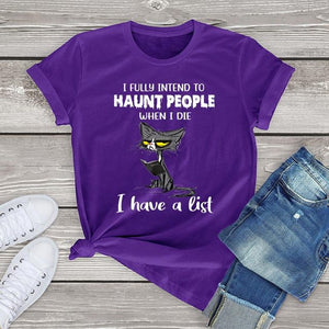 Funny Angry Cat Graphic T Shirts for Women Clothing Halloween Gifts Harajuku Short Sleeve Tee Tops Kawaii Cotton Girls Tshirts