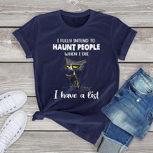 Funny Angry Cat Graphic T Shirts for Women Clothing Halloween Gifts Harajuku Short Sleeve Tee Tops Kawaii Cotton Girls Tshirts