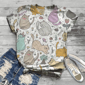 New Woman Casual Tshirts Women Summer 2022 Short Sleeve 3D Cat Printing O-Neck Harajuku Tops T Shirt Женская футболка