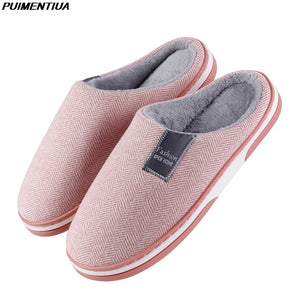Women House Slippers Cartoon Cat Cute Shoes Non-Slip Soft Winter Warm Indoor Bedroom Home Slides Lovers Couples Floor Shoes
