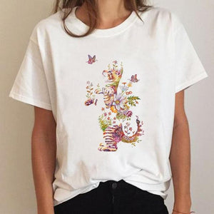 Clothes Ladies Cat Watercolor 90s Fashion Clothing T-shirt Summer Tee Women Graphic T Shirt Short Sleeve Cartoon Female Top