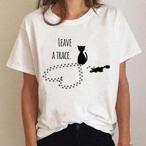 Clothes Ladies Cat Watercolor 90s Fashion Clothing T-shirt Summer Tee Women Graphic T Shirt Short Sleeve Cartoon Female Top