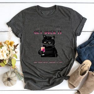 Women Summer T-shirt Casual Short Sleeve Cat Letter Print Female Graphic Fashion Vintage Shirt Ladies Daily Loose O-Neck Tee Top