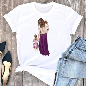 Women Clothes Cat Flower Funny Time Ladies Cartoon Fashion Short Sleeve Summer Print Tshirt Female Tee Top Graphic T-shirt