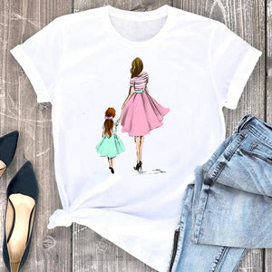 Women Clothes Cat Flower Funny Time Ladies Cartoon Fashion Short Sleeve Summer Print Tshirt Female Tee Top Graphic T-shirt