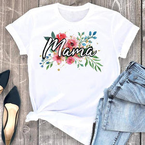 Women Clothes Cat Flower Funny Time Ladies Cartoon Fashion Short Sleeve Summer Print Tshirt Female Tee Top Graphic T-shirt