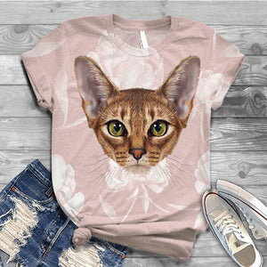 Women&#39;s Clothing Summer Short Sleeve T-shirts Digital 3D Kawaii Cat Printed Harajuku Tops Female O Neck Shirt Mujer Camisetas