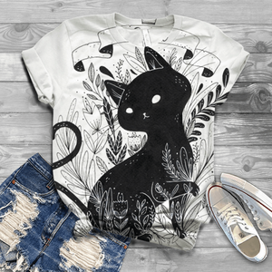 Women&#39;s Clothing Summer Short Sleeve T-shirts Digital 3D Kawaii Cat Printed Harajuku Tops Female O Neck Shirt Mujer Camisetas