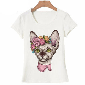 Death Metal Sphynx Cat T-Shirt Women Metal Harajuku Gothic TShirt female summer Aesthetic tshirt Hipster tops Graphic Tee shirt