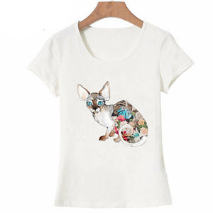Death Metal Sphynx Cat T-Shirt Women Metal Harajuku Gothic TShirt female summer Aesthetic tshirt Hipster tops Graphic Tee shirt