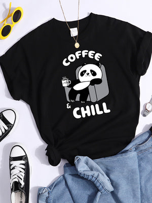 Tshirt For Woman Tsundere Cat Drinking Tea Women&#39;s Tshirt Oversize Fashion Women Clothing Funny Korean Style T-Shirts For Woman