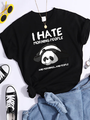 Tshirt For Woman Tsundere Cat Drinking Tea Women&#39;s Tshirt Oversize Fashion Women Clothing Funny Korean Style T-Shirts For Woman