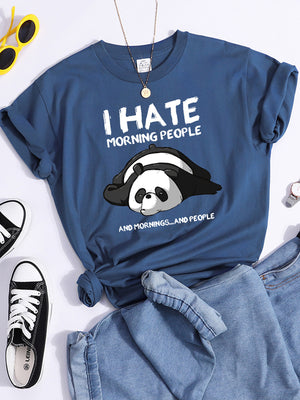 Tshirt For Woman Tsundere Cat Drinking Tea Women&#39;s Tshirt Oversize Fashion Women Clothing Funny Korean Style T-Shirts For Woman
