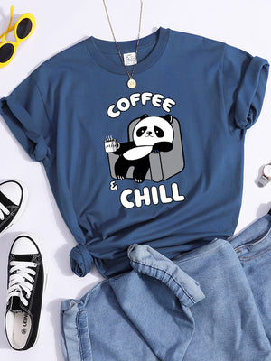 Tshirt For Woman Tsundere Cat Drinking Tea Women&#39;s Tshirt Oversize Fashion Women Clothing Funny Korean Style T-Shirts For Woman