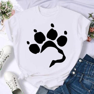 Women Print Cat Lovely Pet Animal Cute T Shirt Fashion Summer Female Casual Top Short Sleeve Tshirts Cartoon Graphic Tee T-Shirt