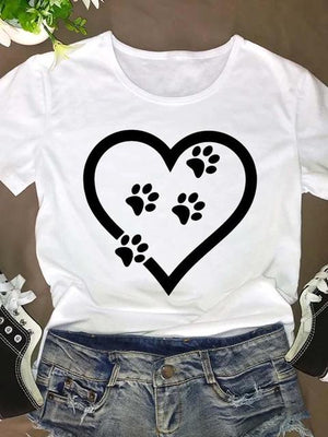 Women Short Sleeve Cat Funny Animal 90s O-neck Fashion Clothing Clothes Graphic T Shirt Cartoon Summer Tee T-shirt Female Top