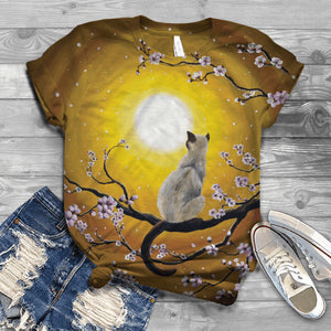 2022 New Harajuku Women Summer Short Sleeve Digital 3D Cat Print O Neck Top T Shirt Women T Shirt Mujer Camisetas