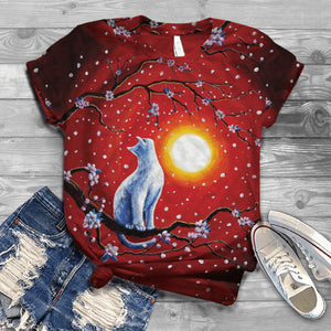 2022 New Harajuku Women Summer Short Sleeve Digital 3D Cat Print O Neck Top T Shirt Women T Shirt Mujer Camisetas