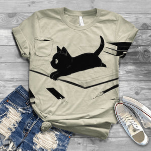 2022 New Harajuku Women Summer Short Sleeve Digital 3D Cat Print O Neck Top T Shirt Women T Shirt Mujer Camisetas