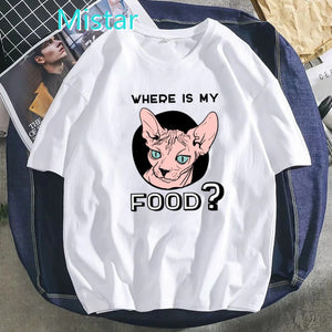 Death Metal Sphynx Cat T-Shirt Women Metal Harajuku Gothic TShirt female summer Aesthetic tshirt Hipster tops Graphic Tee shirt