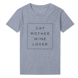 Cat Mother Wine Lover Women's T-Shirt