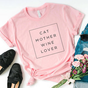 Cat Mother Wine Lover Women's T-Shirt