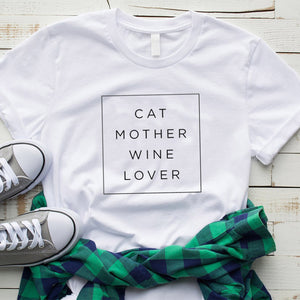 Cat Mother Wine Lover Women's T-Shirt