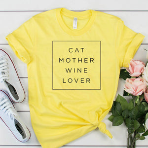Cat Mother Wine Lover Women's T-Shirt