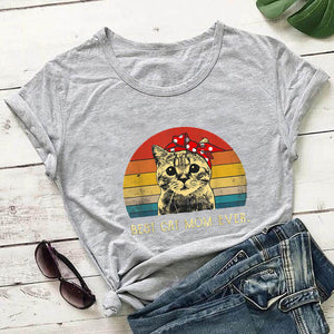 Best Cat Mom Ever Print T Shirt Women Short Sleeve O Neck Loose Tshirt Summer Women Tee Shirt Tops Camisetas Mujer