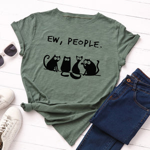 100% Cotton Cats Print T Shirt Women Short Sleeve O Neck Loose Graphic  Tshirt 2022 Summer Kawaii Tee Tops FemaleCamisetas Mujer